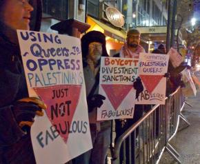 Palestine solidarity activists call out Israel's pinkwashing at a rally in New York
