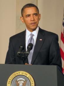 President Obama discusses the budget at a White House press conference
