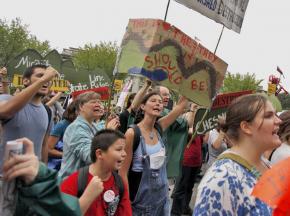 A mass march in Washington D.C., organized by Appalachia Rising against mountaintop removal mining