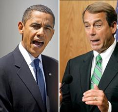 President Obama and Republican House Majority Leader John Boehner