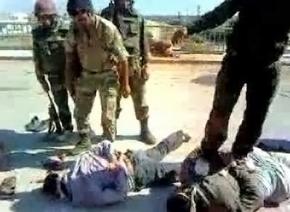 Video of Syrian troops in Jisr al-Shughour abusing protesters as they lie bound on the street