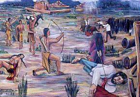 An artists' portrayal of the Pueblo Revolt