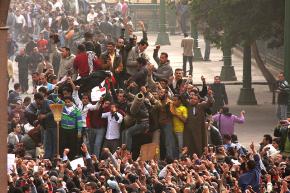 Masses of people gathered in Tahrir Square during the revolution