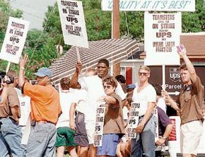 Teamsters on strike against UPS in 1997