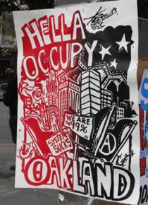 A sign for the Occupy Oakland struggle