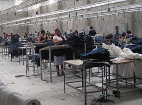 A maquiladora producing clothing for the U.S. market