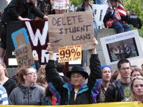 Protesters march at Occupy Seattle