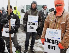 Locked-out Rio Tinto Alcan workers on the picket line