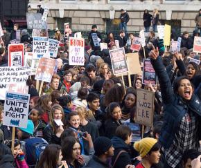 British students protest against rising fees and budget cuts to education