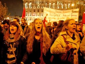 Protesters fill Syntagma Square during a general strike against further austerity