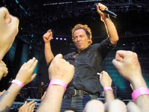 Bruce Springsteen performing in Wales