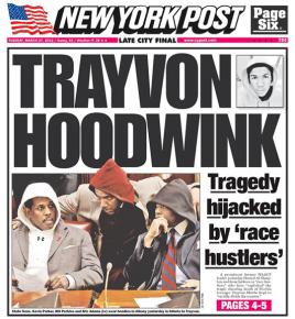 The New York Post's contribution to the smear campaign against those demanding justice for Trayvon