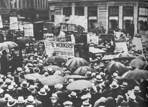 A massive rally in defense of the Scottsboro Boys organized by the Communist Party in 1933