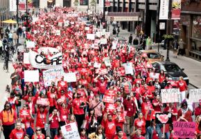 Chicago teachers on the march fill the streets of downtown
