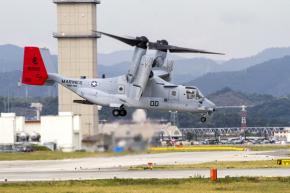 Osprey aircraft deployed by Marines in Okinawa, Japan