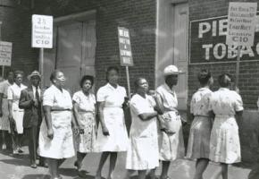 Tobacco Workers on strike near Winston-Salem in 1946