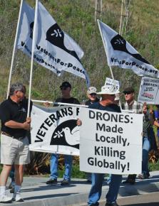 Vets for Peace members take part in a San Diego protest against the drone wars