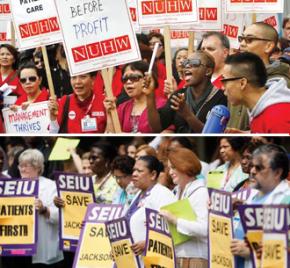 NUHW and SEIU health care workers rally their members in California
