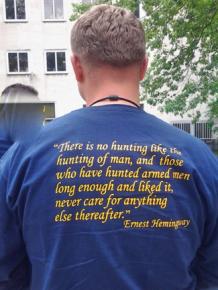 A T-shirt worn by a member of the NYPD's Warrant Squad