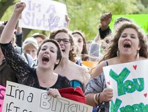 Demonstrators confront sexual assault on their campus