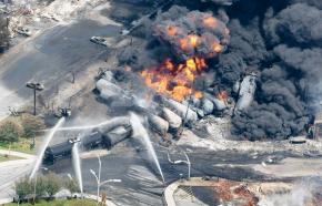 A 72-car train carrying petroleum products obliterated parts of the town of Lac Mégantic in Quebec