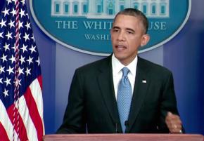 President Obama speaks at a White House press conference