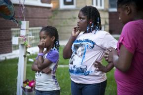 Friends mourn Heaven Sutton, a 7-year-old victim of gun violence