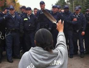 Royal Canadian Mounted Police move in against anti-fracking demonstrators