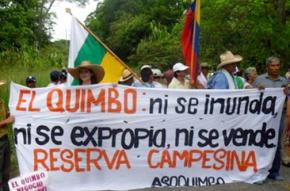 A rally by members of the Association of Persons Affected by Quimbo’s Hydroelectric Project