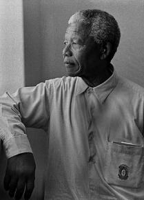 Nelson Mandela incarcerated on Robben Island