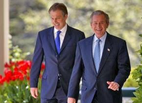 Tony Blair and George Bush at the White House
