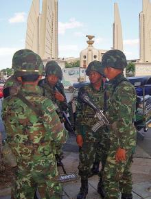 Thai troops on the streets in Bangkok