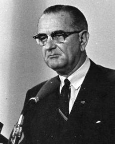 Lyndon Johnson making his midnight speech about the Gulf of Tonkin incident