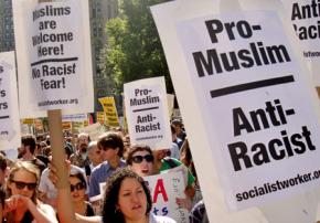 Protesters in New York City stand up against anti-Muslim hate