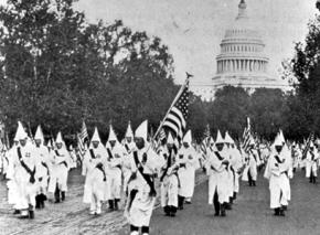 Thousands of members of the Ku Klux Klan marched in Washington, D.C. in 1925