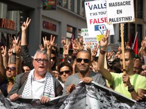 Protesters in Lille defy a ban on demonstrations in solidarity with Gaza
