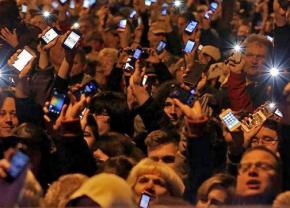 Thousands protest a plan to tax Internet usage in Hungary