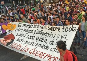 Students in Mexico City show their solidarity with the 43 disappeared students