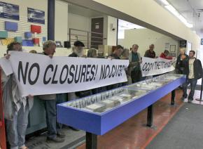 The Postal Defenders take action in Portland, Ore.