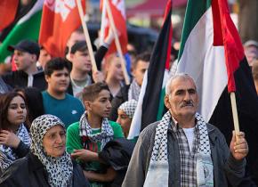 A demonstration in Berlin to mark the Palestinian Nakba