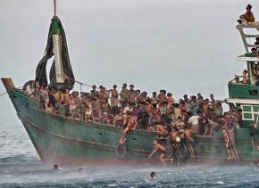 A boat filled with Rohingya migrants found adrift without a crew
