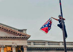 Bree Newsome tears down the Confederate flag outside the South Carolina Capitol building