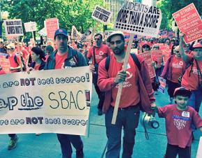 Seattle teachers march in a Black Lives Matter demonstration