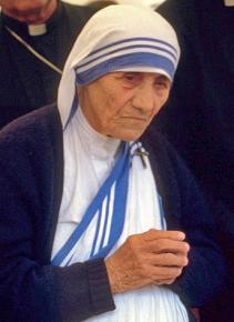 Mother Teresa at a pro-life gathering in 1986