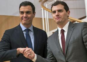 PSOE's Pedro Sánchez (left) and Albert Rivera of Ciudadanos
