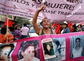 A demonstration to protest femicides in Mexico