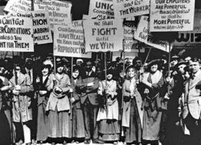 Members of the Amalgamated Clothing Workers on the picket line in 1915