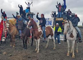 Activists shut down pipeline construction near the Standing Rock Sioux Reservation