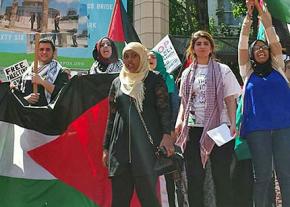 Students at Portland State University demonstrate for Palestinian human rights