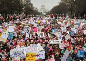 Protesters pour into streets during the Women's March on Washington